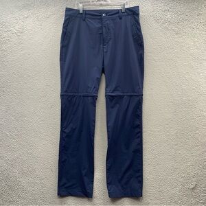 Columbia Men's 32w 32L Navy Convertible Cargo Hiking Pants Outdoor Adventure